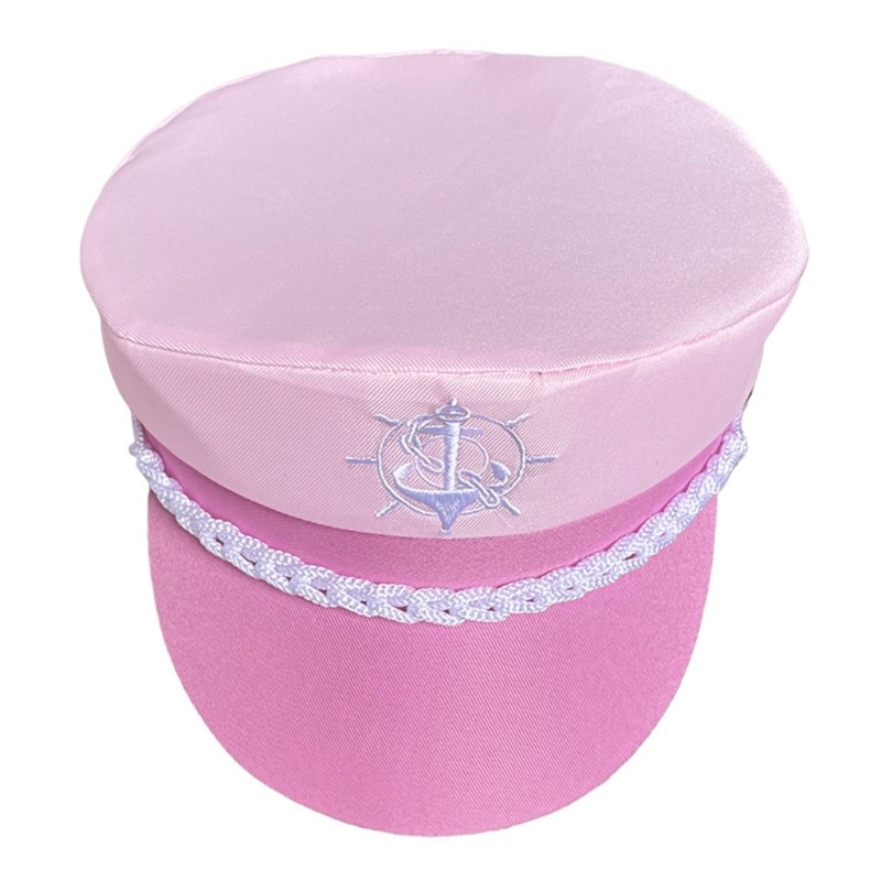 Bầu Trời Bé Gái Mũ Đội Trưởng Thêu Cho Bữa Tiệc Trang Điểm Thanh Lịch Đảng Chủ Đề Thủy Thủ