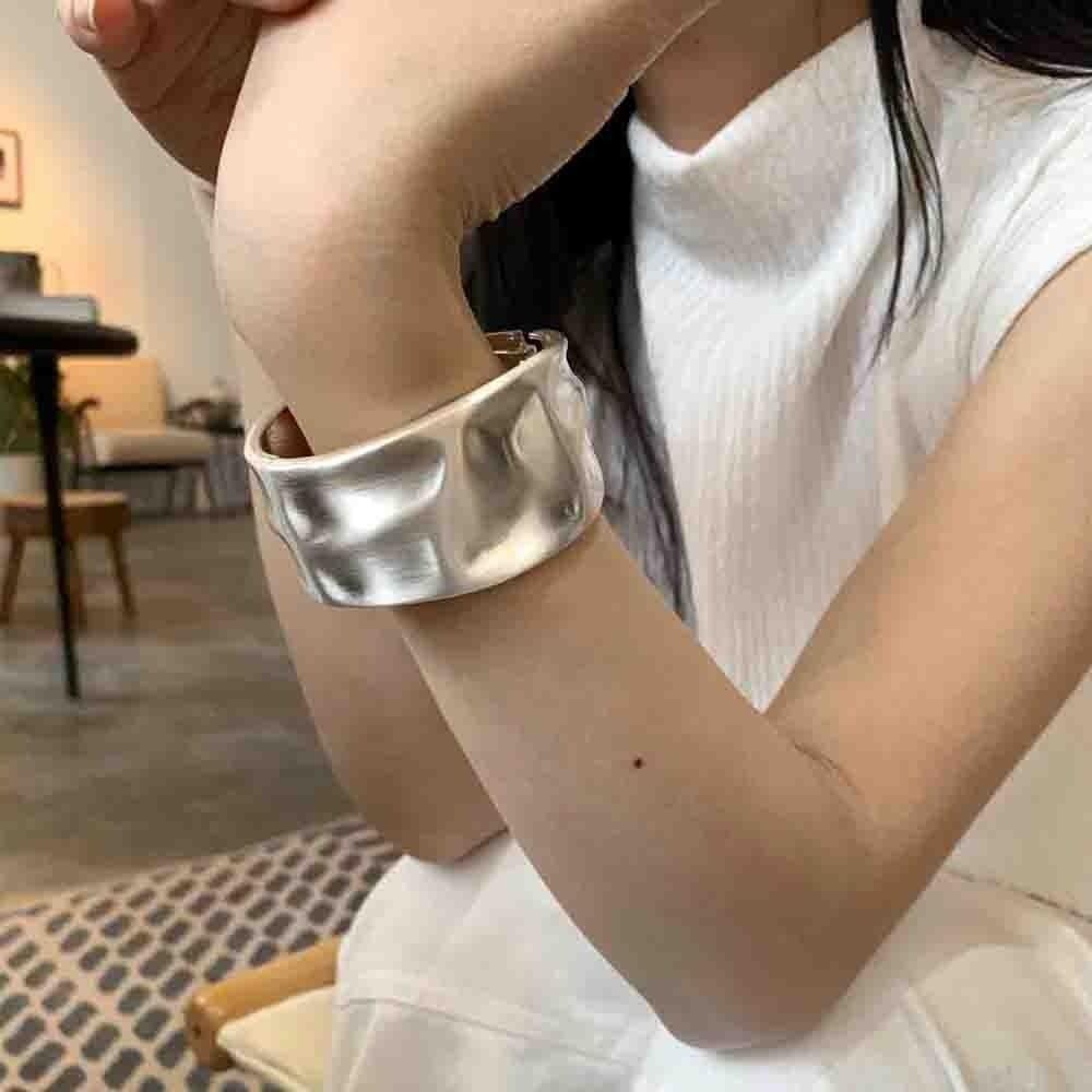 Vòng tay punkgoldchunkystyleCHEESELY - Màu trơn từ hợp kim kim loại