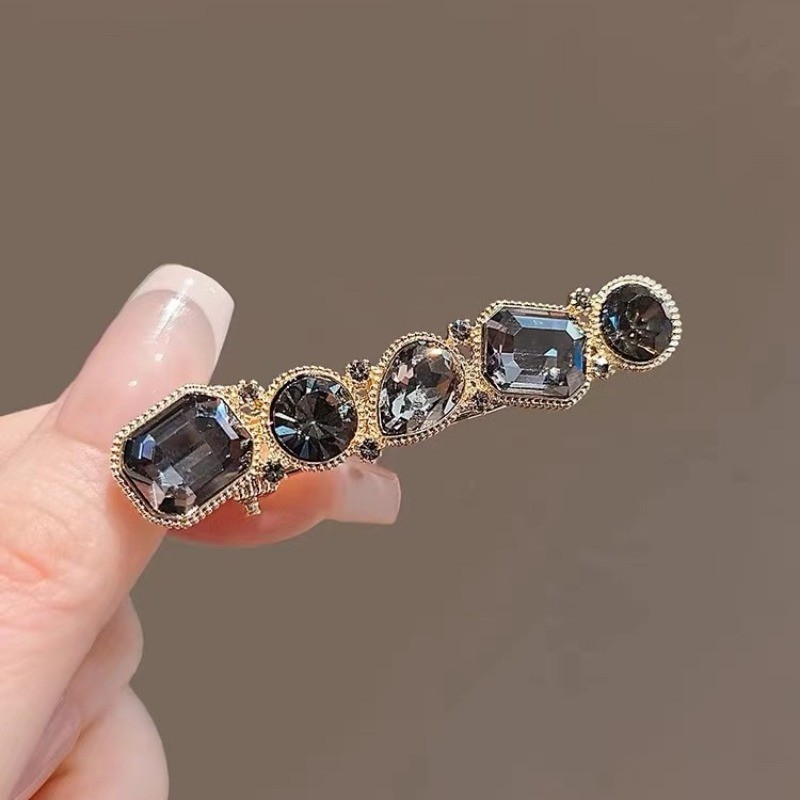 Mauropoli [Sẵn Sàng] Mũ Đội Đầu Kẹp Nhỏ Pha Lê Cao Cấp Đơn Giản Trên Đầu Kẹp Lưng Nổ Kẹp Bên Kẹp Tóc Kẹp Mỏ Vịt Kẹp Tóc Nữ