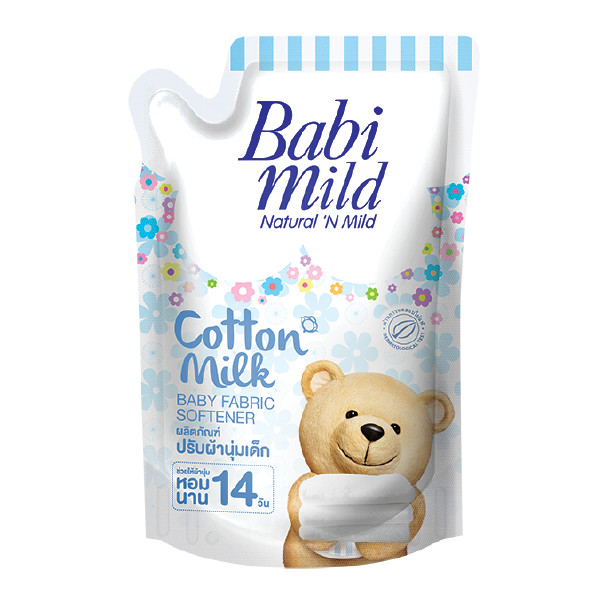 Combo 2 Túi Nước Xả Cho Bé Babi Mild Cotton Milk 1.5L