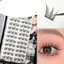 FAVORITEGOODS Lông mi giả thực tế không có keo, không cần keo dán ép vào cụm mi tự dính, kiểu dáng tự nhiên Cụm mi dán sẵn thủ công Cụm mi tự dính