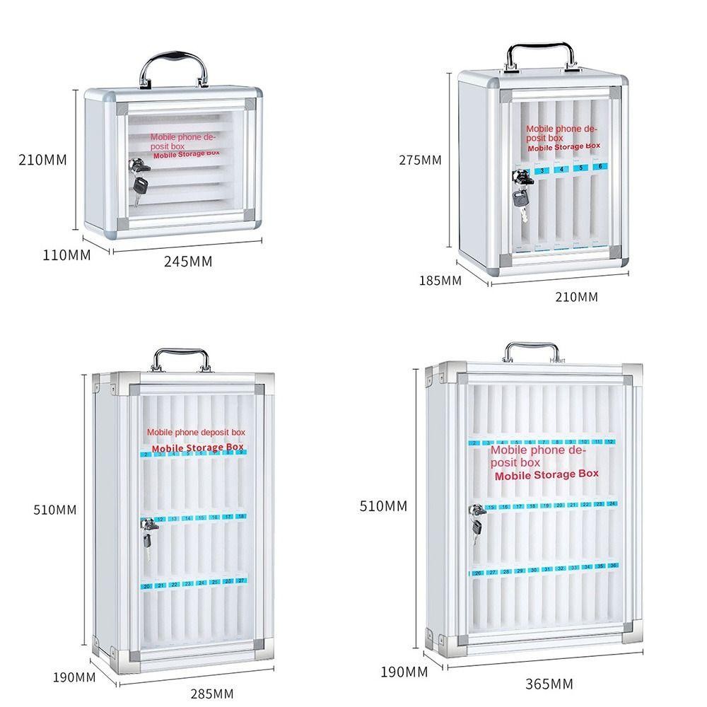 Hộp lưu trữ điện thoại cửa trong suốt CAST, Hợp kim nhôm Acrylic mang theo bằng tay Lưu trữ điện thoại hợp kim nhôm, Thiết thực có thể khóa 6 / 12 / 36 / 48 khe cắm Tủ lưu trữ Điện thoại di động