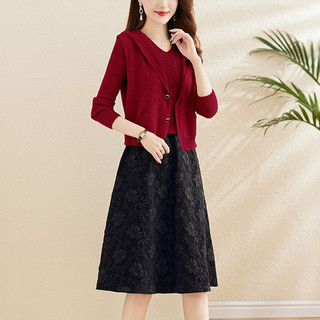 Hai Mảnh Đầm Len Dệt Kim Đầm Nữ Slim fit Mùa Xuân 2024 Đầm Mới Đầm Thời Trang Đầm Thời Trang Thời Trang Áo Len Giảm Tuổi Đầm Phù Hợp Với Đầm