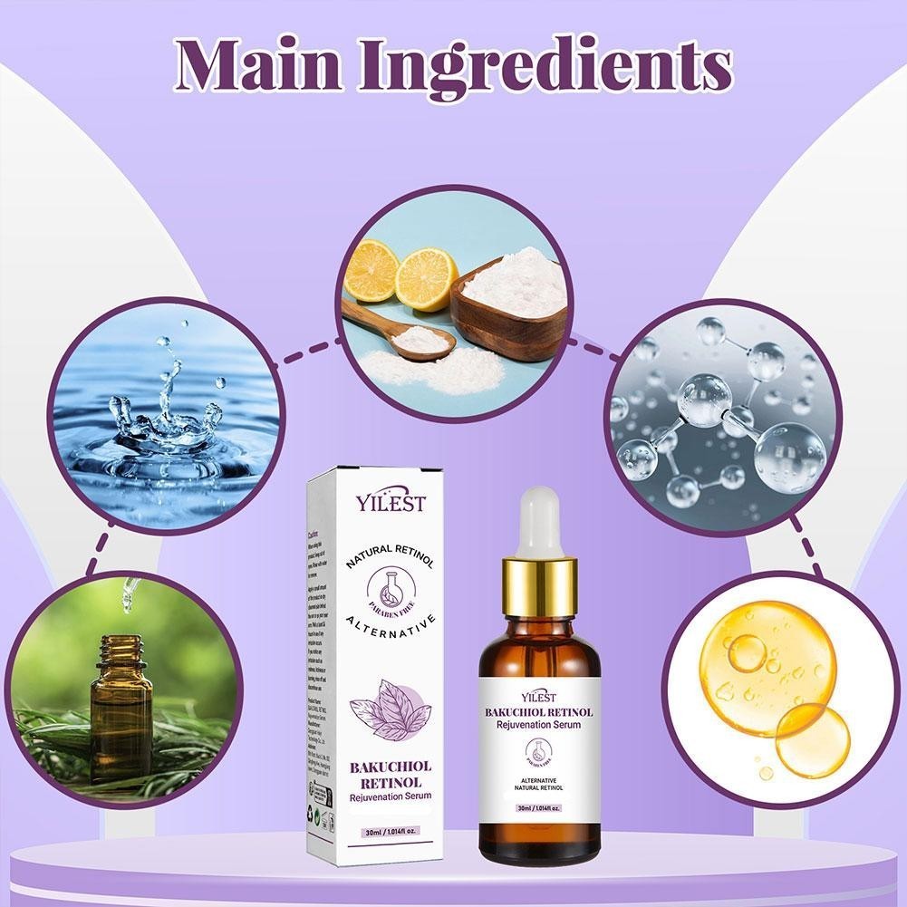 Học 30ml Bakuchiol Retinol Trẻ Hóa Serum Thu Nhỏ Mặt Tinh Chất Lỗ Chân Lông V5w1