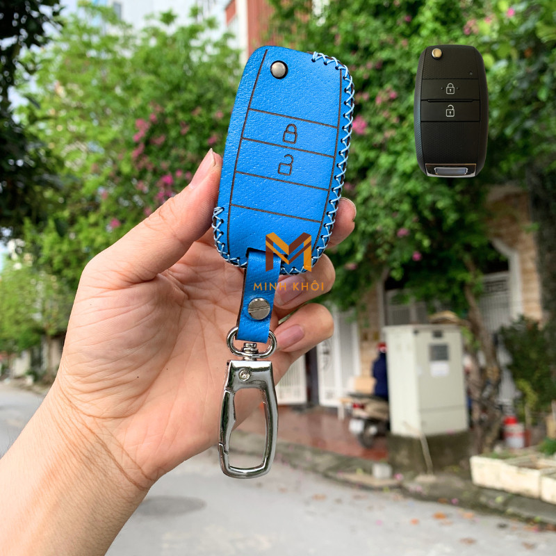 Bao Da Chìa Khoá Xe KIA RIO, MORING, SOLUTO, K200 Da thật nhập khẩu, khâu thủ công