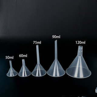 30 50 60 75 90 120mm phễu nhựa nhỏ đóng gói phễu đóng gói dụng cụ nước hoa pp phễu nhựa