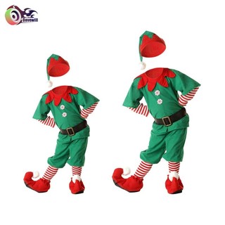 Trẻ em Giáng sinh Yêu tinh Trang phục hóa trang Elf cho trẻ em Bộ đồ ông già Noel Người trợ giúp cho lễ hội biểu diễn sân khấu