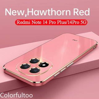 Ốp Mềm Mạ 6D Sang Trọng Cho Redmi Note 15 14 Pro Plus 14Pro + Note14Pro Note15 4G 5G Vỏ Điện Thoại Vuông Silicon Mềm Bảo Vệ Camera TPU Ốp Lưng Chống Sốc Vỏ