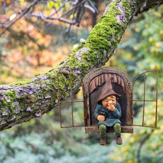 Tác phẩm điêu khắc cổ tích JKDESIGN, Trang trí sân vườn Quà tặng Tượng Gnome, Vườn tượng lùn bằng nhựa thu nhỏ chịu thời tiết sáng tạo