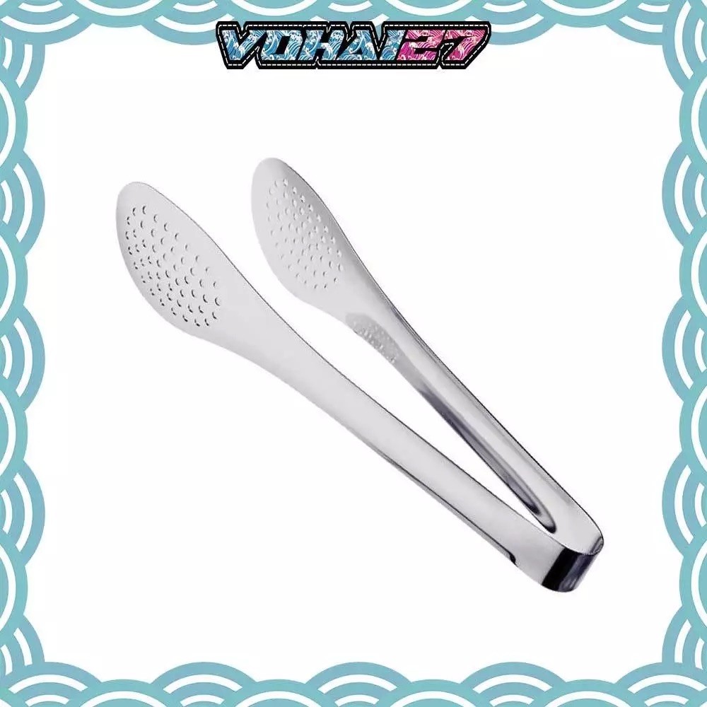 Combo 4 Kẹp gắp thức ăn đầu tròn có lỗ inox