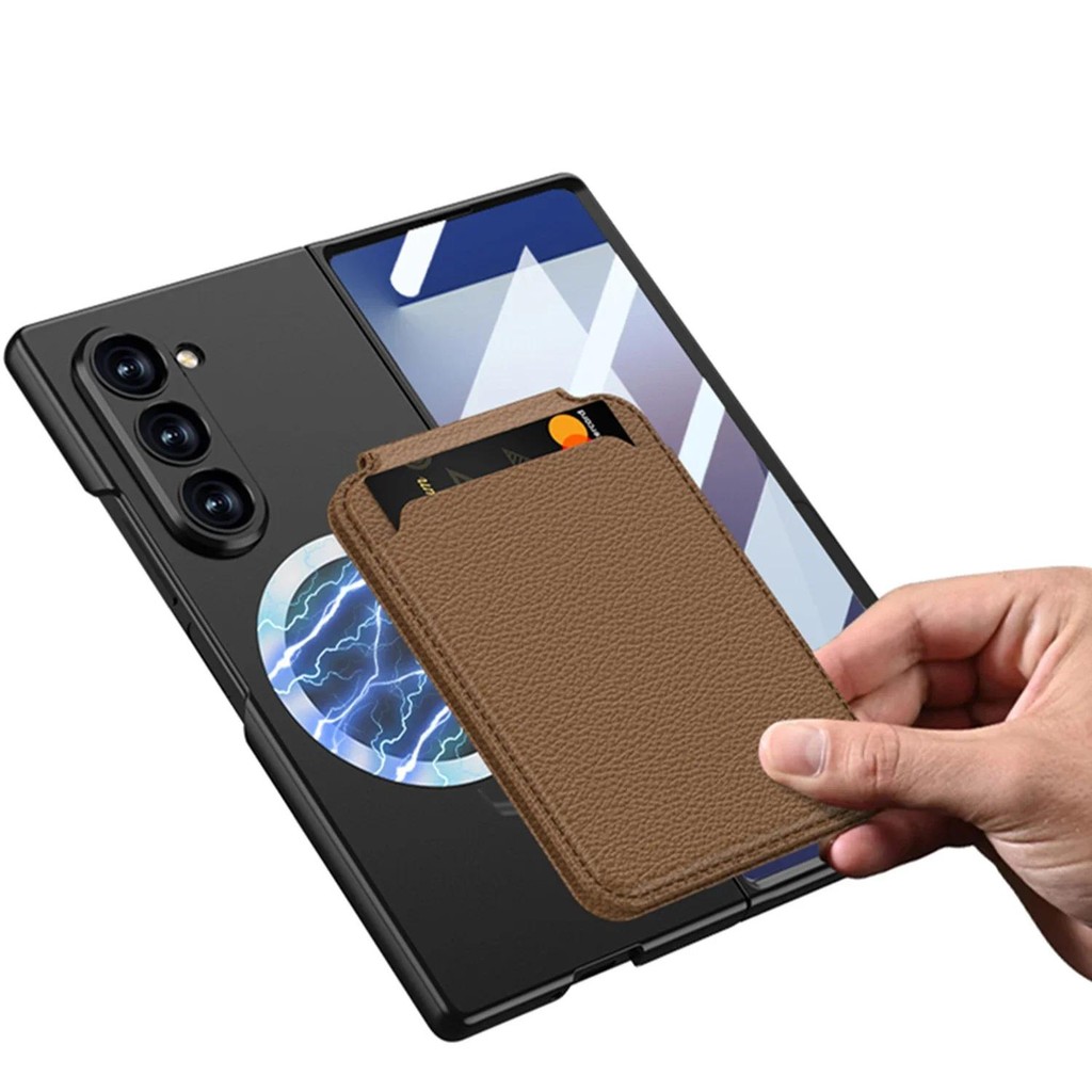 Ốp Điện Thoại Giá Đỡ Thẻ Có Thể Tháo Rời Cho Samsung Galaxy Z Fold 7 6 Fold7 Fold6 Có Vỏ Bảo Vệ Phim Cường Lực
