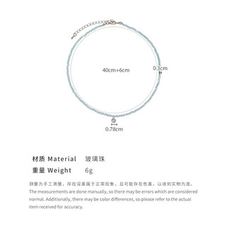 Vòng cổ ngắn nữ pha lê và zircon màu xanh hồng, phong cách Hàn Quốc đơn giản dễ thương, phù hợp cho mùa hè