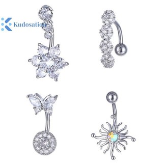 Kudosation Pha Lê Bụng Nút Nhẫn Hình Động Vật Bụng Xuyên Thép Không Gỉ Trái Tim Rốn Cong Barbell Nhẫn Rốn Nhẫn Trang Sức Cơ Thể Gợi Cảm