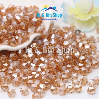 [3] 100 Viên Pha Lê Nón 3mm-4mm Màu Đỏ-Cam-Vàng-Da Ánh Cừ Đính Kết Trang Phục, Làm Phụ Kiện Thời Trang