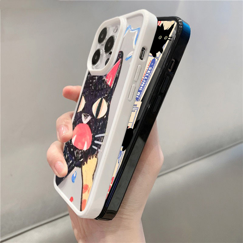 Dành Cho Samsung A06 A26 A36 A54 A05S A56 A35 A55 A15 A16 A12 A52 A34 5G A32 Graffiti Tem Mèo Silicon Trong Suốt Chống Sốc
