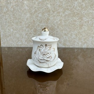 Bộ thờ cúng gốm sứ hoa sen cao cấp tài địa gia tiên phật giáo