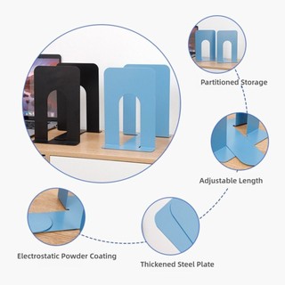 TOPTOOLCX 1 / 2 CÁI Bookends, Giá đỡ sách chống trượt hình chữ L, Nút chặn sách kim loại dày bền bỉ hỗ trợ tại nhà