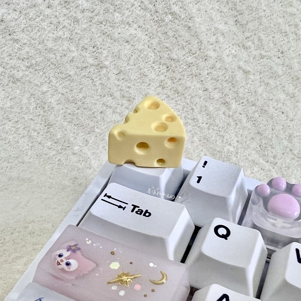 Keycap Dễ Thương Trục Chữ Thập Cơ Keycap oem Chiều Cao R4 Bổ Sung Độc Đáo Cheeseburger Trứng Nướng Ba Chiều / llko