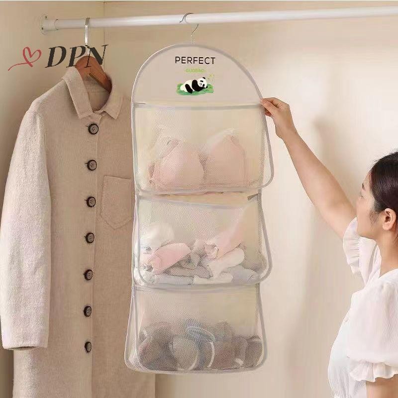 Túi bảo quản đồ lót lưới treo tường, thoáng khí, sắp xếp tủ quần áo, dùng cho tất, búp bê