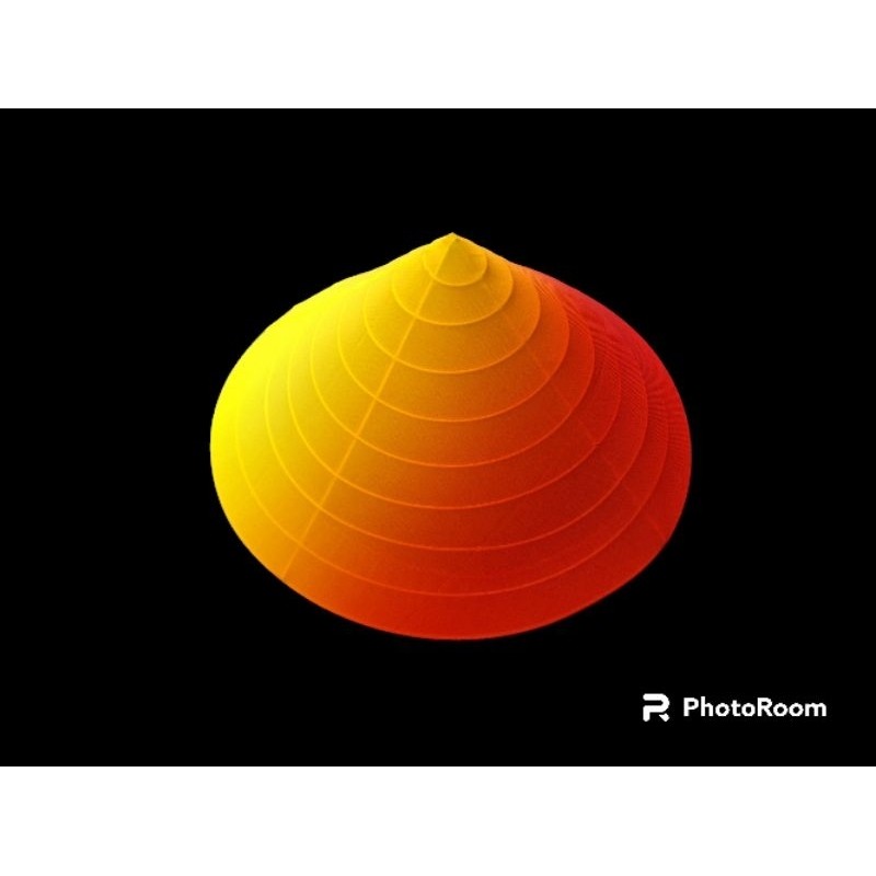 Bọc nón in 3D mua về bọc khung sắt hình chóp hoặc nón lá truyền thồng để làm đạo cụ biểu diễn văn nghệ