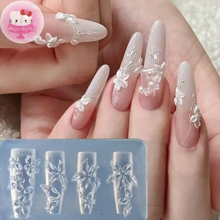 Moonlights Hoa Serie 3D Silicone Phụ Kiện Móng Tay Khắc Khuôn Hoa Đá Lily Tự Làm Mẫu Móng Tay Nghệ Thuật Khắc Khuôn Quyến Rũ EN