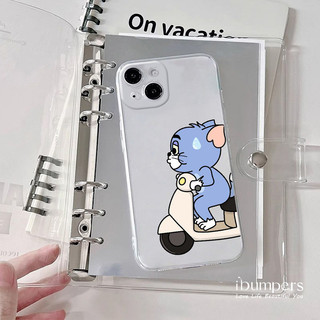 ibumpers Ốp Điện Thoại iPhone Tom và Jerry Họa Tiết Hoạt Hình Cho IPhone 16 15 14 12 13 11 Pro Max IP 7 8 Plus X XS XR Mỏng Ốp Lưng Trong Suốt TPU Silicon Mềm Chống Sốc