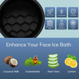 Bát tắm đá mặt WOAY, Chậu đá di động bằng silicon có thể gập lại, Chậu rửa chăm sóc da tích hợp đa chức năng cho nữ bé gái