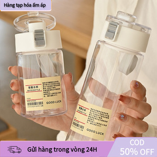 [COD] MUJI Bình Nước Trong Suốt – Chất Liệu Nhựa Bền, Có Nắp & Quai Xách, Dung Tích Tùy Chọn