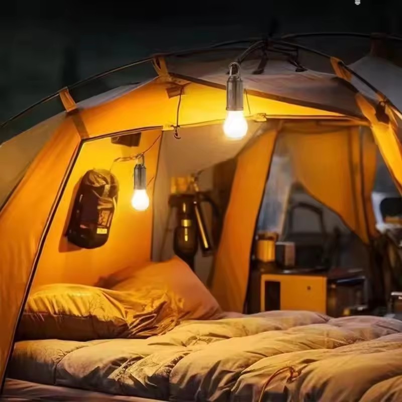 Đèn cắm trại năng lượng mặt trời LED - dành cho đèn lồng lều đi bộ - Có thể điều chỉnh độ sáng, có móc, đèn cổ điển - Chiếu sáng ngoài trời - Đèn bóng đèn sạc USB - Sử dụng cúp điện khẩn cấp