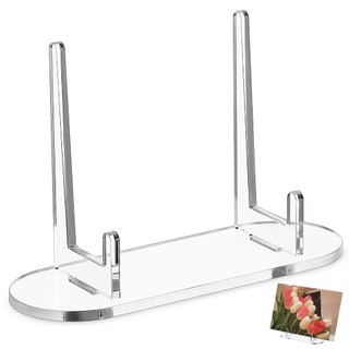 MEGOCE 1 Giá đỡ huy hiệu acrylic, Giá đỡ hiển thị trong suốt lưu trữ acrylic, ​ Giá trưng bày thẻ trang trí máy tính để bàn trong suốt HD