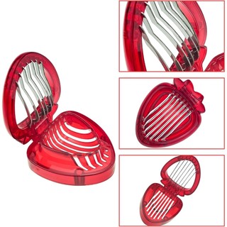 1 GÓI Máy Thái Dâu Tây Không Gỉ Bộ Cắt Trái Cây Cho Cốc Tráng Miệng Trang Trí Đế Bánh Trang Trí Bánh Mì Tự Làm thép không gỉ vải dễ sử dụng phù hợp dùng cho gia đình căn hộ văn phòng và không gian nhỏ