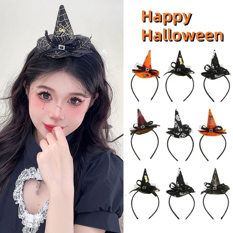 Lễ hội Halloween - Bộ phụ kiện đầu lâu, mũ bí ngô và phù thủy