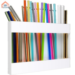Hộp đựng ống hút Acrylic Băng keo hai mặt Bộ sắp xếp ống hút cho tủ