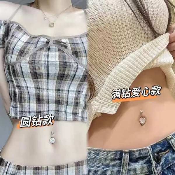 🔥 Miếng dán che sẹo 🔥 Khuyên rốn giả Không cần lỗ xỏ Phụ kiện trang trí rốn Khuyên cho nữ Đính đá quyến rũ có hàng sẵn 2025 Phong cách Âu Mỹ Nút Bụng Không Lỗ Mắt Pha Lê Kim Cương, Gợi Cảm Dành Cho Nữ