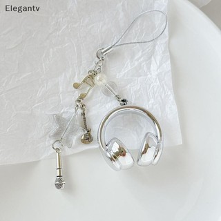 EGN Ins Phong Cách Âm Nhạc Tai Nghe Hình Móc Khóa Điện Thoại Di Động Dây Chuyền Quyến Rũ Móc Khóa Trang Sức Cho Bé Gái Nữ Túi Quà Trang Trí N