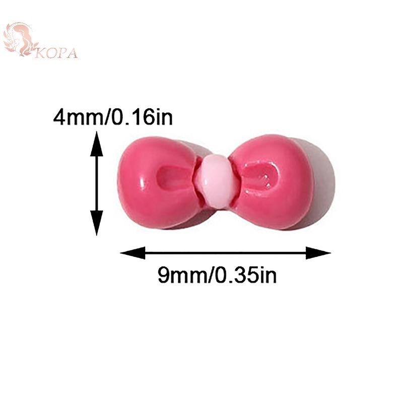 KOPA 10 Chiếc 3D Nơ Móng Tay Nghệ Thuật Quyến Rũ Nhựa Nhiều Màu Sắc Trang Sức Nữ Trang Trí Móng Tay Nơ Móng Tay Kim Cương Giả Làm Móng Tay Salon DIY Quà Tặng VN