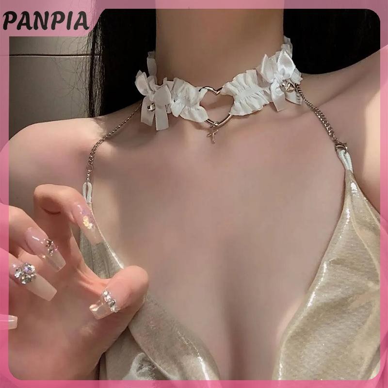PANPIA-Gothic Ren Garter Thắt Lưng Trái Tim Nơ Chữ Thập Gothic Chân Garters Đen Trắng Đàn Hồi Choker Nữ Chân Vòng Dây Đeo Dụng Cụ Cosplay