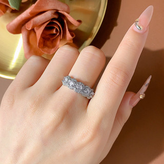Châu Âu Mỹ ins Nhẫn Zircon Full Kim Cương Phong Cách Mới Nữ