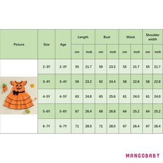MG-Toddler Girl Halloween Dress Tay Bay Cổ Tròn Bí Ngô In Váy Ngày Lễ Cho Bé