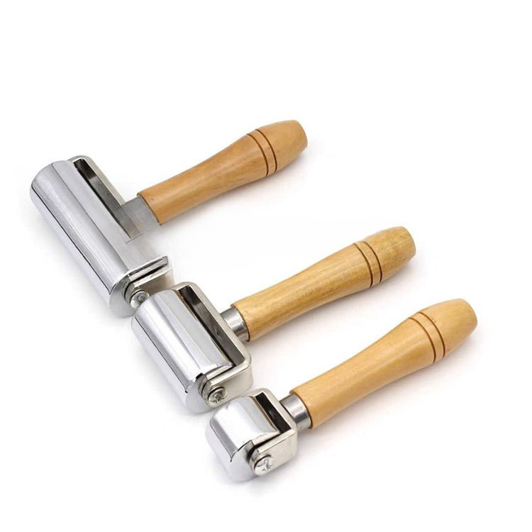 【COD】Rulo ép da thủ công DIY – Cây lăn keo kim loại tay gỗ 60/100mm, dùng làm ví, dây nịt, túi da chuyên nghiệp