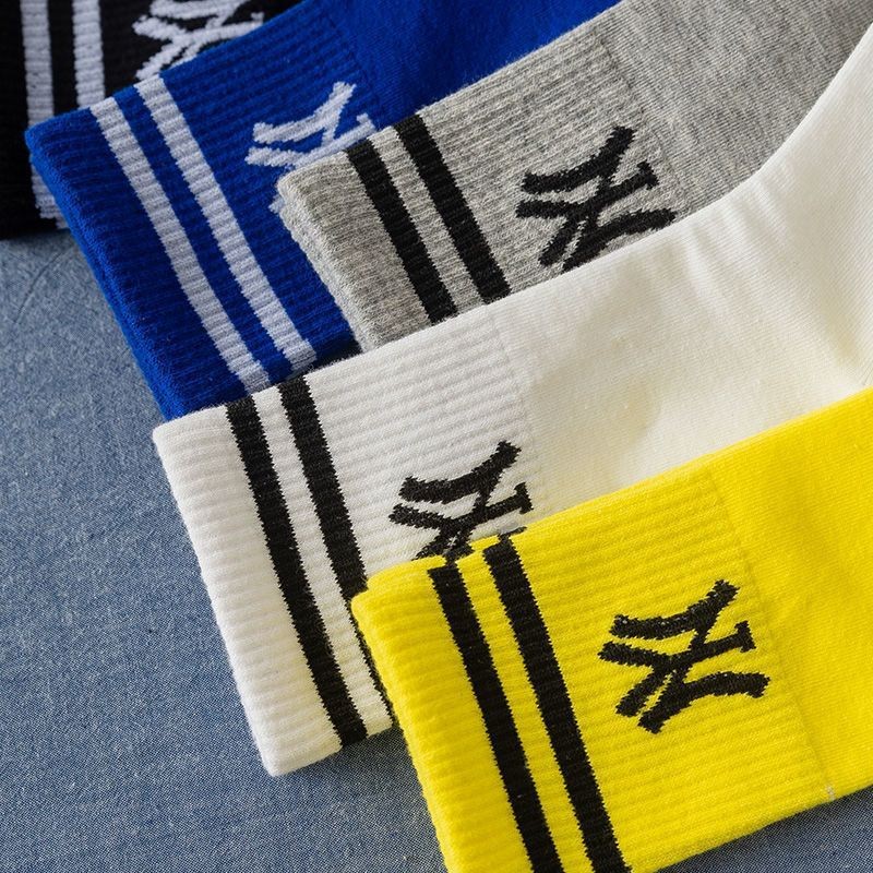 Tất thể thao cotton nguyên chất style NY, phù hợp cho yoga, thấm mồ hôi và thoáng khí, có thể cá nhân hóa và nhuộm màu