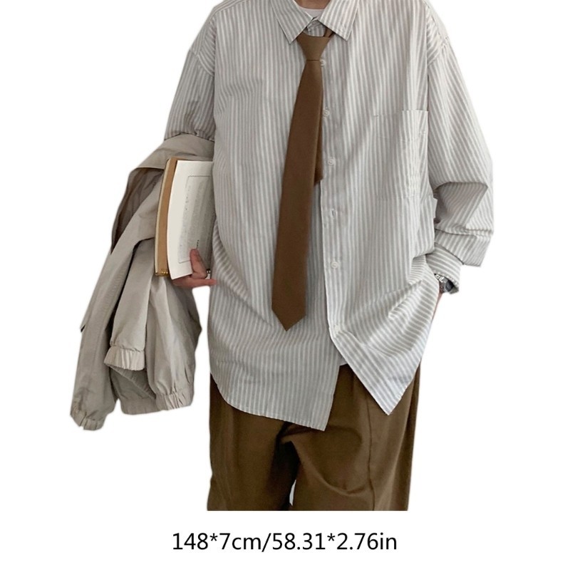 Vintage Striped Neck Tie for Women Men Japanese JK Style Necktie Casual Ties
