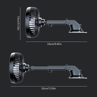 Hl Bảng Điều Khiển Kính Chắn Gió Gắn Quạt Làm Mát Cốc Hút Nội Thất Quạt Tuần Hoàn Không Khí