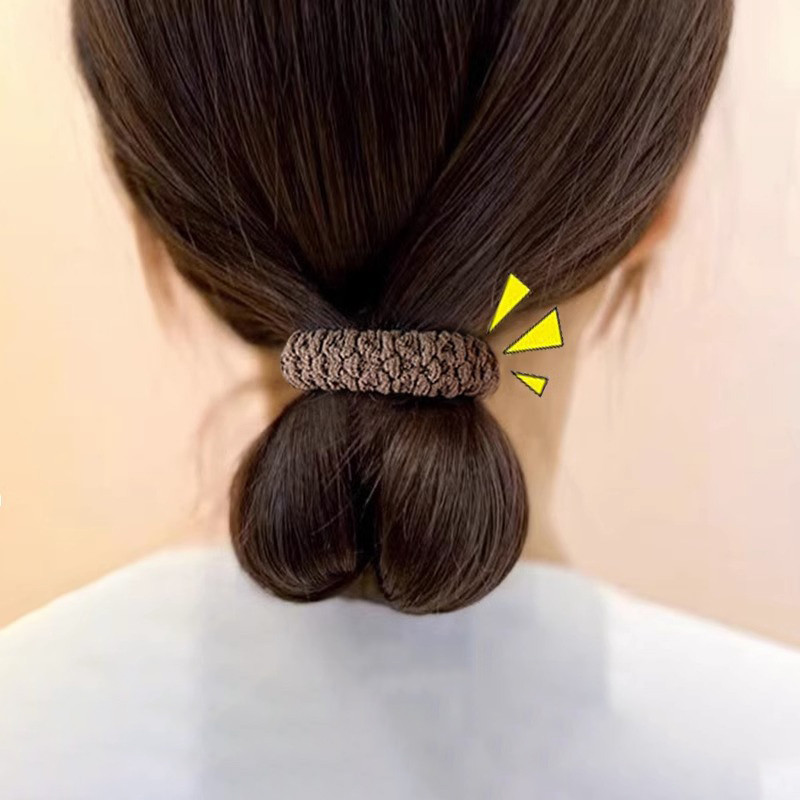 Đơn giản đàn hồi cao Khăn đuôi ngựa Vòng tròn Dây cao su hàng ngày không làm tổn thương dây tóc