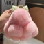 BORAGETE Pompoms Bow Rabbit Mặt dây chuyền, Móc khóa búp bê thỏ lông tơ hoạt hình sang trọng, Búp bê nhồi bông thời trang treo túi trang trí Phụ kiện túi mặt dây chuyền