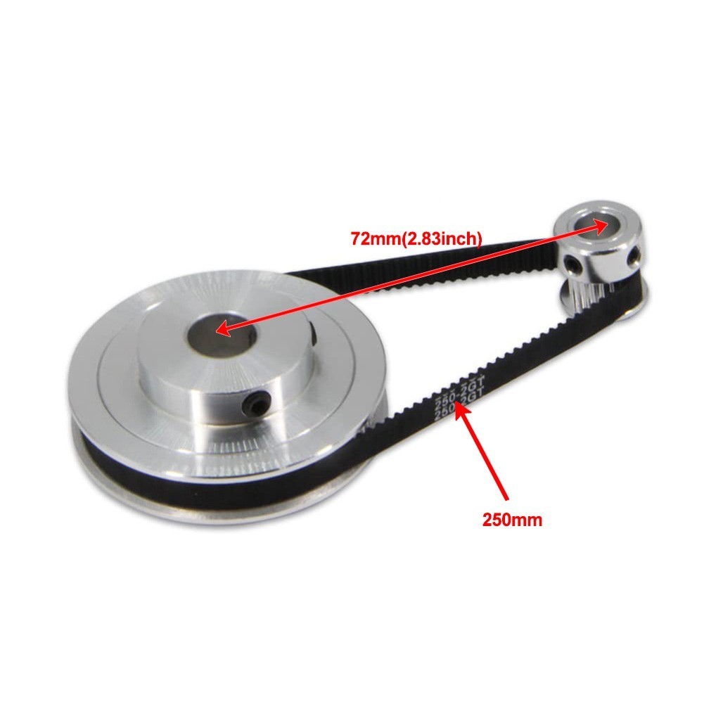 [Cosyh] Bánh xe đồng bộ GT2 20 & 80 răng Ròng rọc định giờ bằng nhôm với đai 250mm