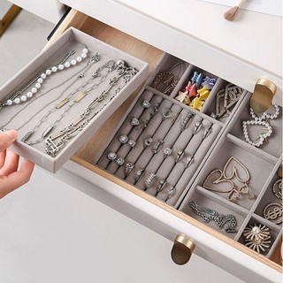 Khay trưng bày vòng cổ METALWRK, Hộp lưu trữ trang sức nhung nhung có thể xếp chồng lên nhau, Hộp ngăn kéo trưng bày vòng cổ vòng tay