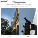 Ống kính tele NEEWER HD Chỉ dành cho mặt sau ren 17mm, Ống kính máy ảnh điện thoại phóng đại 7X với 15 yếu tố 12 nhóm Tương thích với iPhone Samsung Cage với bộ chuyển đổi ống kính 17mm — ảnh 3