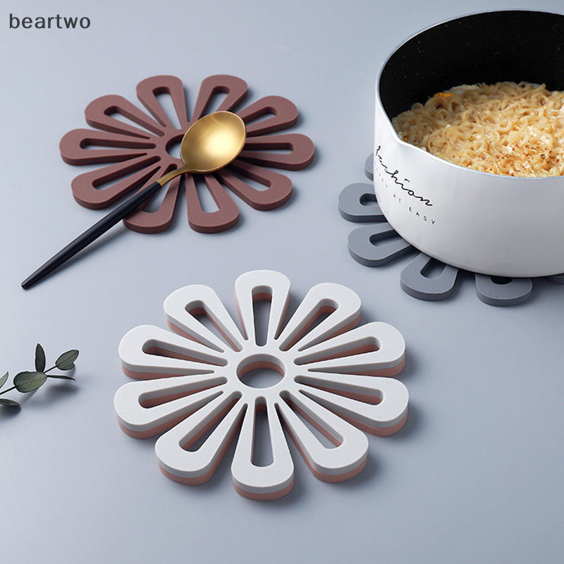 < Beartwo > Thảm Chậu Bếp Hình Hoa Giá Đỡ Nồi Lẩu Và Chảo Giá Đỡ Bếp Cách Nhiệt Đế Lót Ly Nóng Cho Món Ăn Đẹp