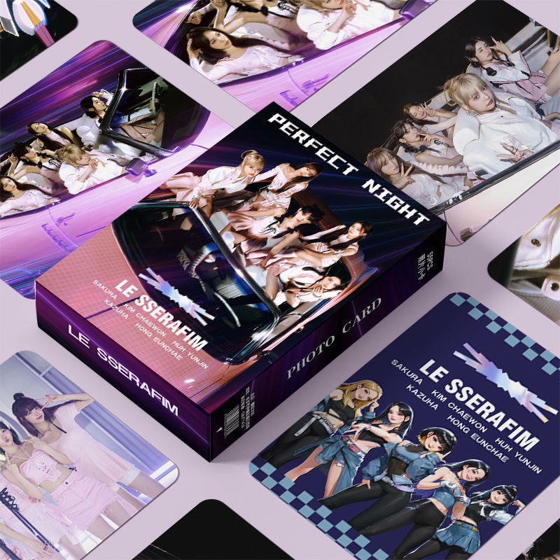 50-119 Chiếc LE SSERAFIM Laser HOLOGRAPHIC LOMO Thẻ Đêm Hoàn Hảo Dễ Dàng Album Sakura CHAEWON YUNJIN KAZUHA EUNCHAE Solo Photocards Lesserafim Hologram Bưu Thiếp YM